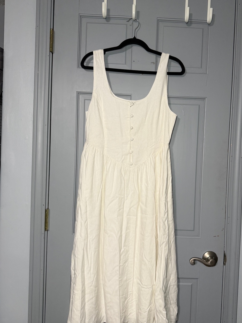 ROLLA'S Cream Button-Front Maxi Dress line blend missing 1 button